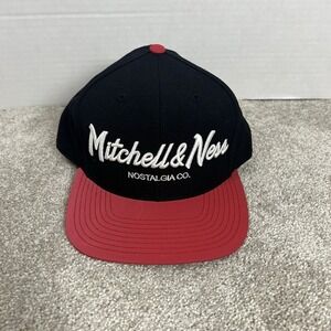 Mitchell & Ness SnapBack‎ Flat Brim 7 3/8 Hi Crown Fitted Hat Black